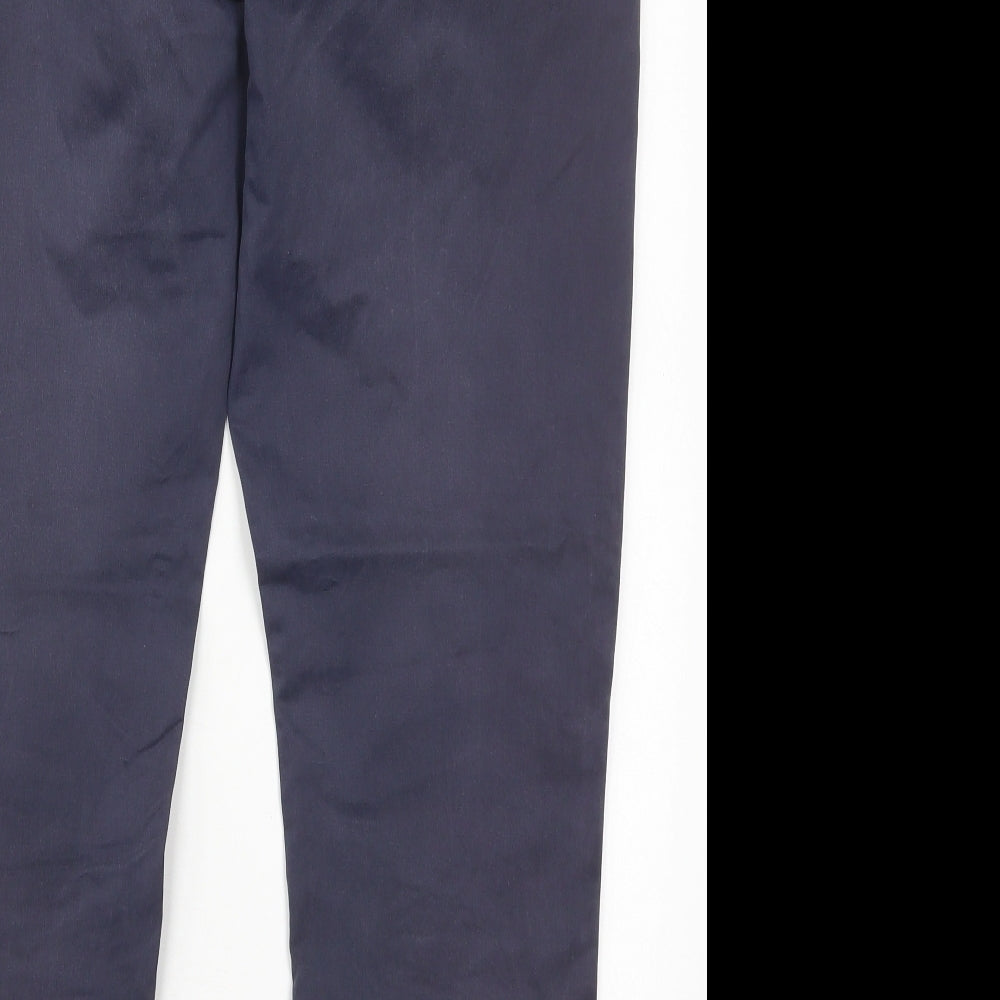 Fat Face Womens Blue  Cotton Trousers  Size 14 L28 in Regular Button