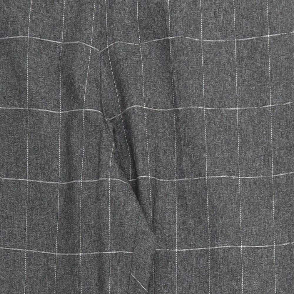 TU Womens Grey Check Polyester Trousers  Size 20 L29 in Regular