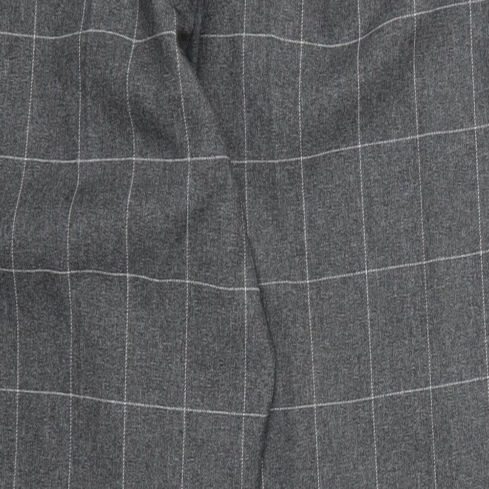 TU Womens Grey Check Polyester Trousers  Size 20 L29 in Regular