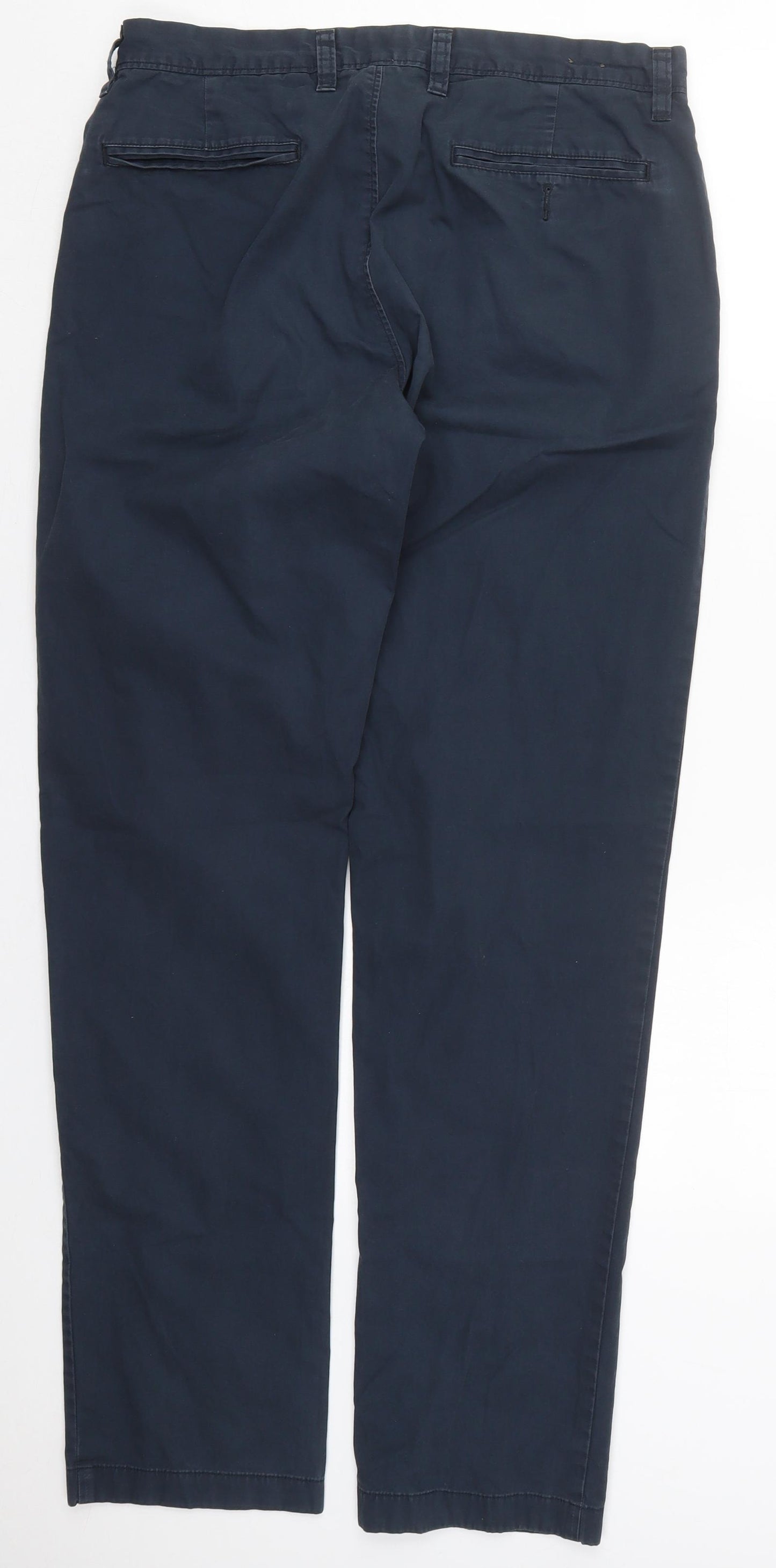J.CREW Mens Blue  Cotton Trousers  Size 32 L34 in Regular Button