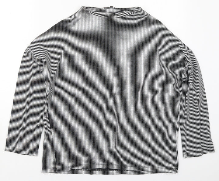 Zara Womens Black Striped Cotton Pullover Sweatshirt Size S  Pullover