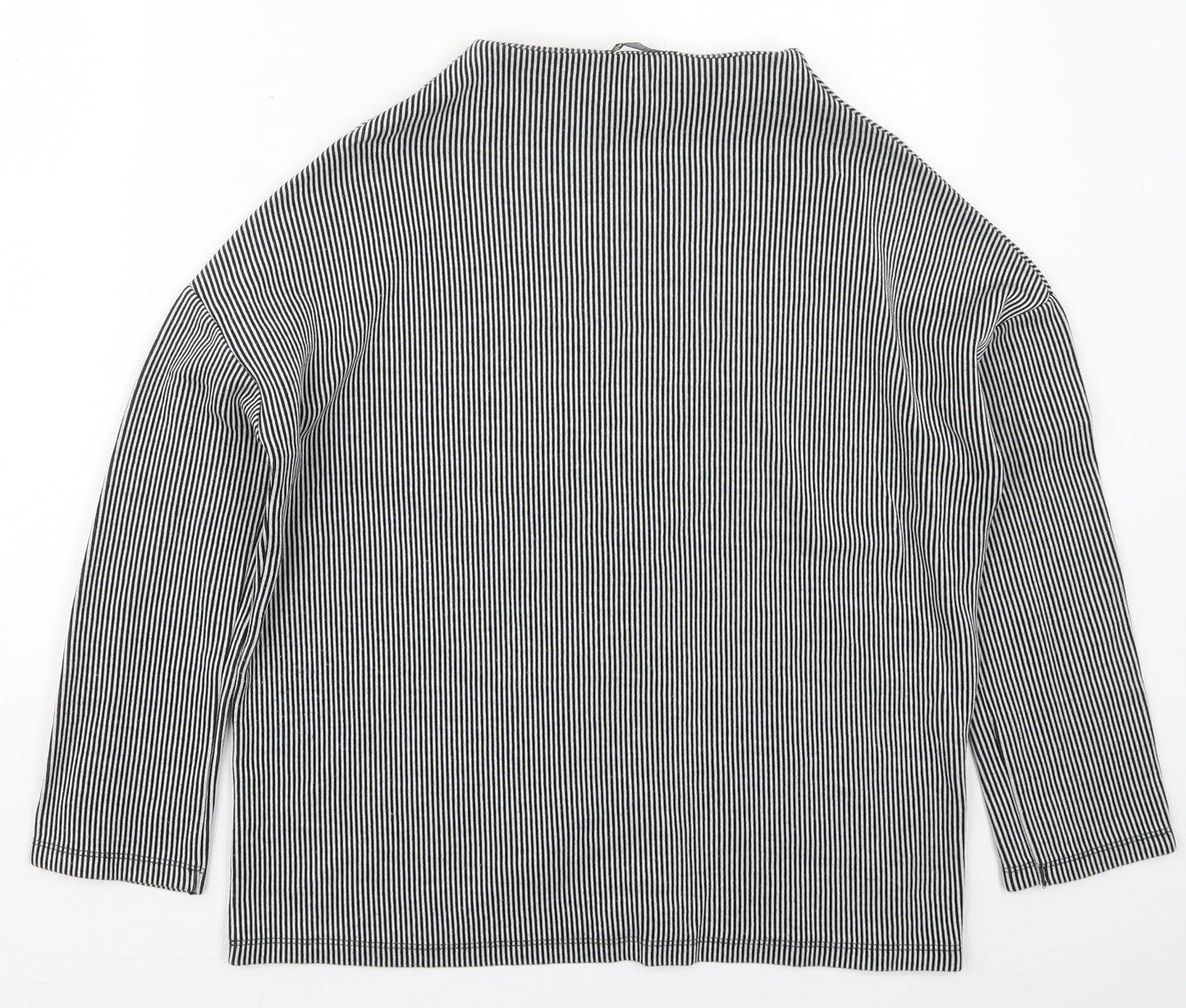 Zara Womens Black Striped Cotton Pullover Sweatshirt Size S  Pullover