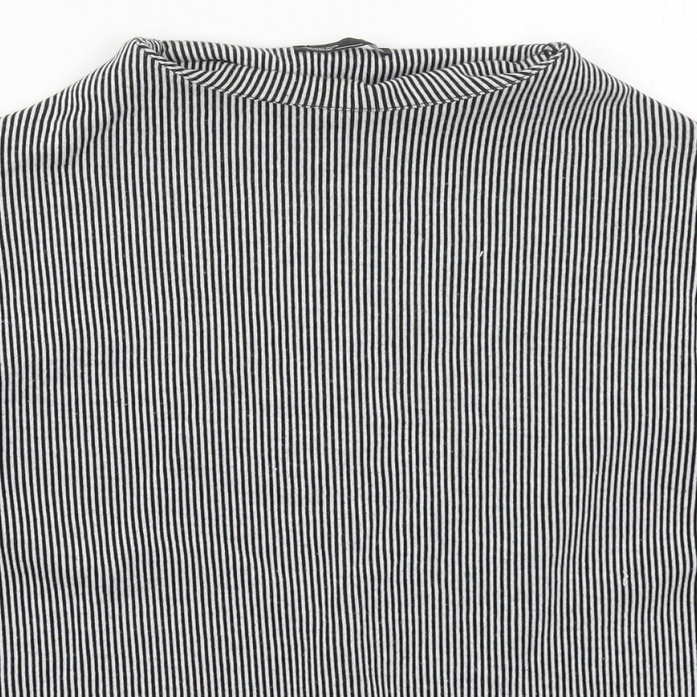 Zara Womens Black Striped Cotton Pullover Sweatshirt Size S  Pullover