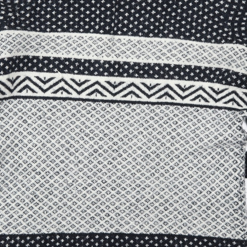 TU Womens Blue Crew Neck Geometric Acrylic Pullover Jumper Size 12