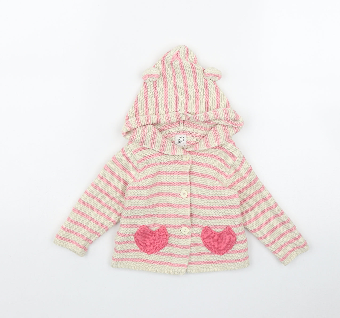 Gap Girls Pink Striped  Jacket  Size 6-9 Months