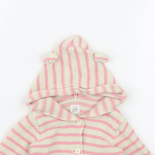 Gap Girls Pink Striped  Jacket  Size 6-9 Months