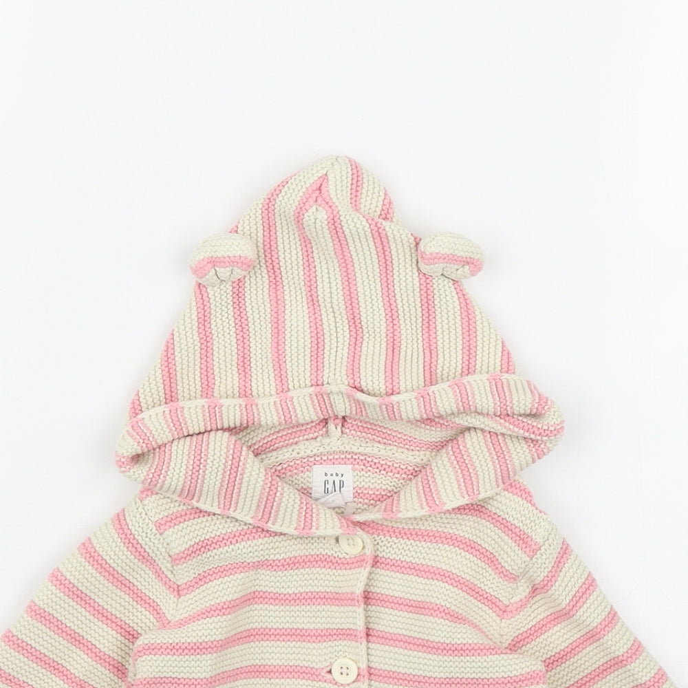 Gap Girls Pink Striped  Jacket  Size 6-9 Months