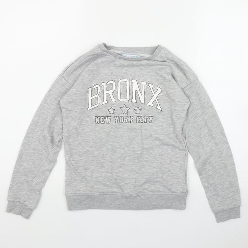Primark Girls Grey  Cotton Pullover Sweatshirt Size 10-11 Years   - 'Bronx'
