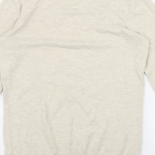 NEXT Womens Beige Round Neck  Cotton Pullover Jumper Size 8