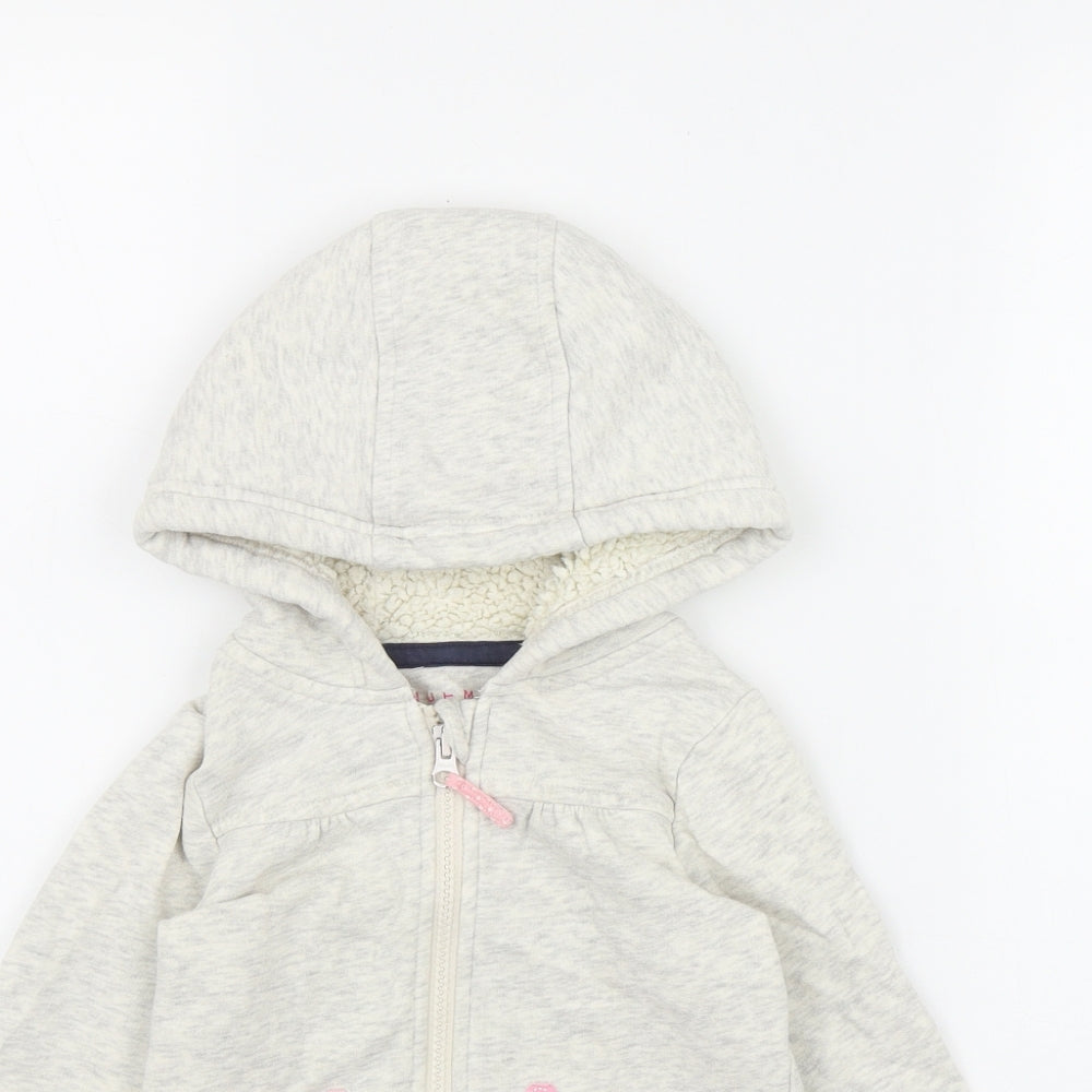 Nutmeg Girls Grey  Cotton Full Zip Hoodie Size 4-5 Years  Zip - Bunny