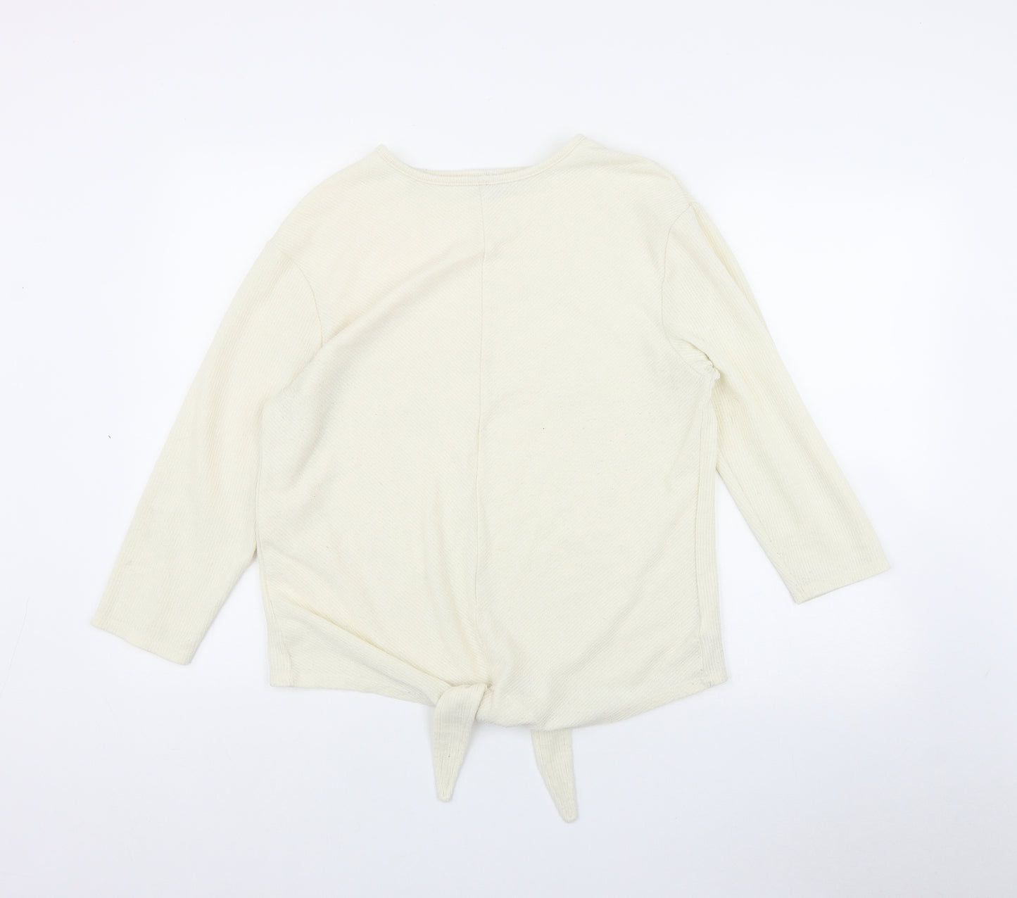 NEXT Womens Ivory Round Neck  Polyester Pullover Jumper Size 14