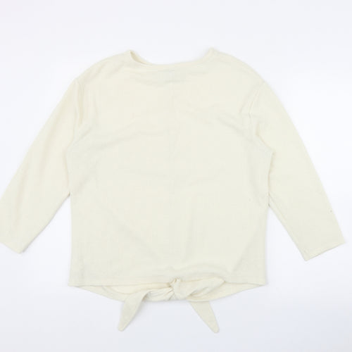 NEXT Womens Ivory Round Neck  Polyester Pullover Jumper Size 14