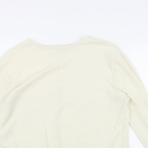 NEXT Womens Ivory Round Neck  Polyester Pullover Jumper Size 14