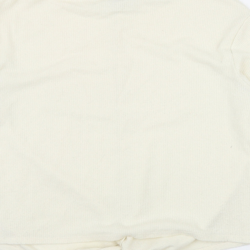 NEXT Womens Ivory Round Neck  Polyester Pullover Jumper Size 14