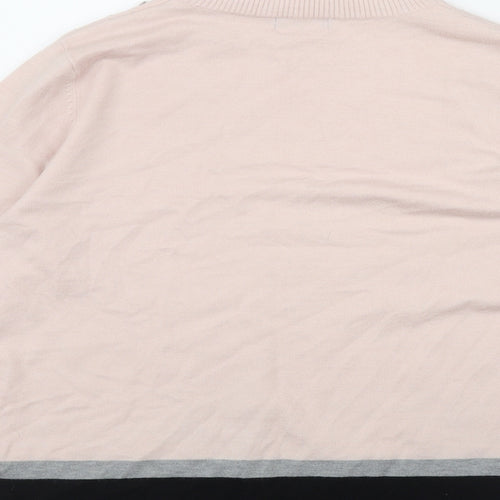 M&Co Womens Pink High Neck  Viscose Pullover Jumper Size 16