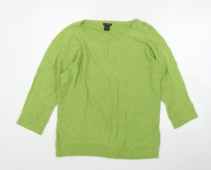 Ann Taylor Womens Green Round Neck Polyester Pullover Jumper Size XL