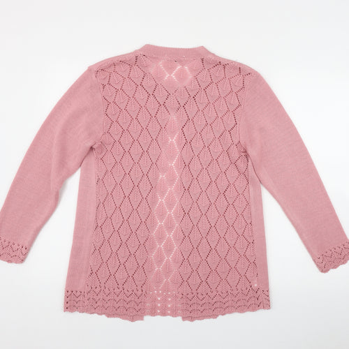 Lizzi Clarke Womens Pink Round Neck  Acrylic Cardigan Jumper Size S