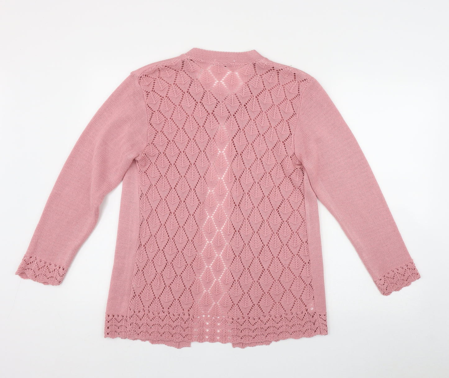 Lizzi Clarke Womens Pink Round Neck  Acrylic Cardigan Jumper Size S