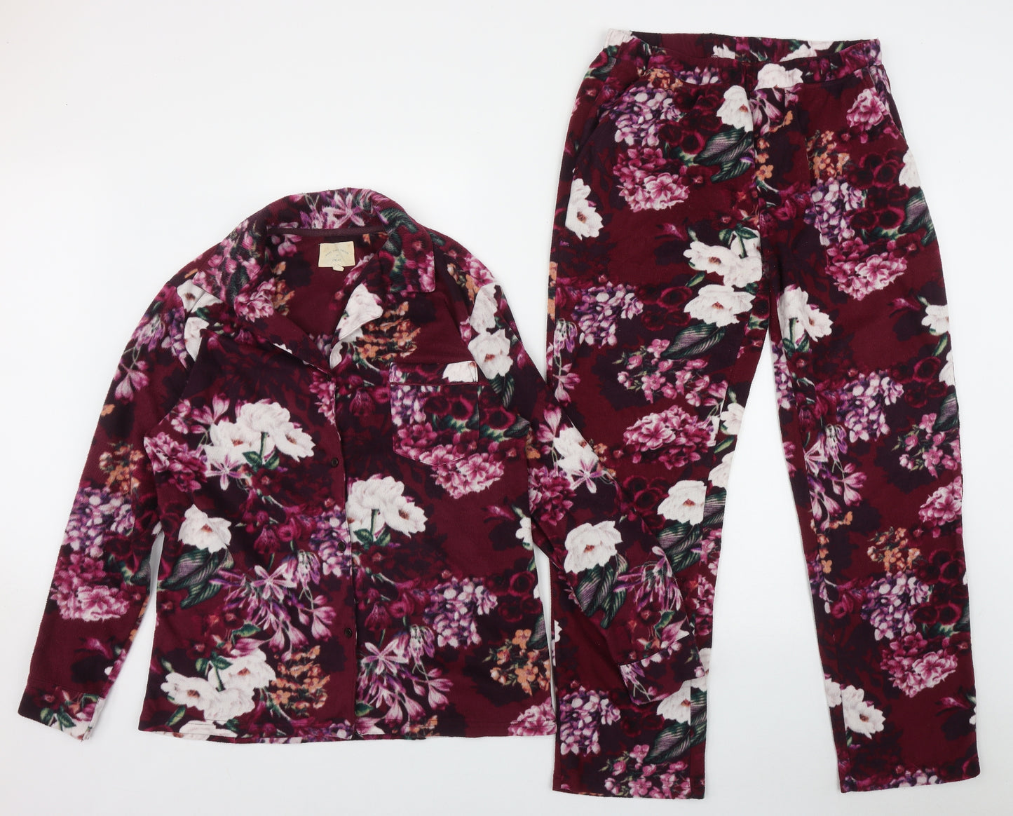 NEXT Womens Purple Floral Polyester Top Pyjama Set Size S  Button