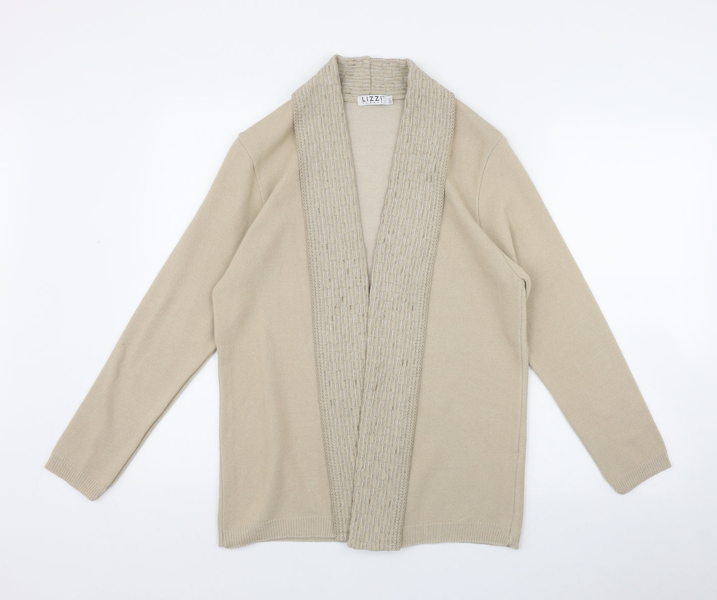 Lizzi Clarke Womens Beige V-Neck  Acrylic Cardigan Jumper Size M