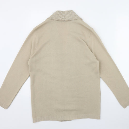Lizzi Clarke Womens Beige V-Neck  Acrylic Cardigan Jumper Size M