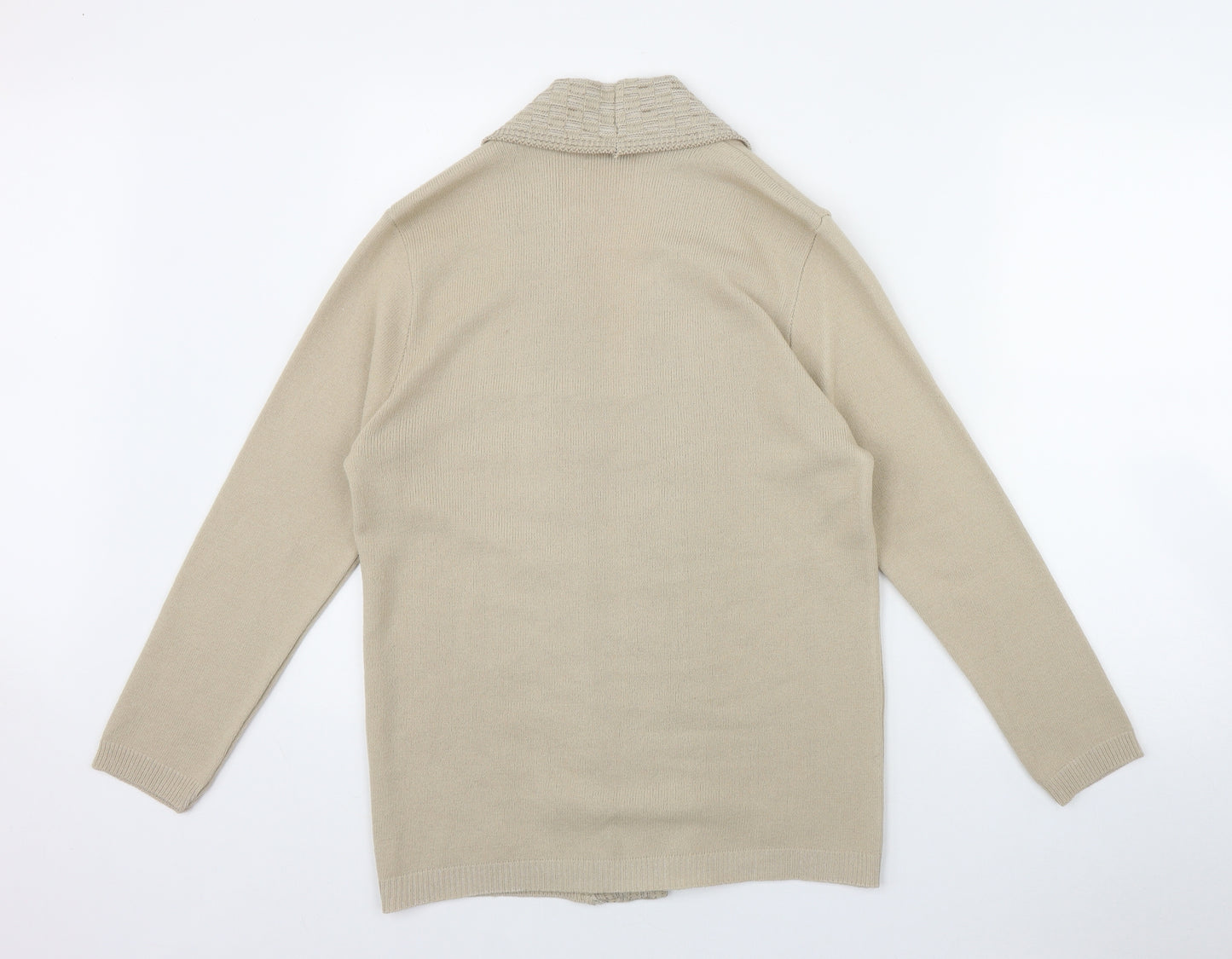 Lizzi Clarke Womens Beige V-Neck  Acrylic Cardigan Jumper Size M