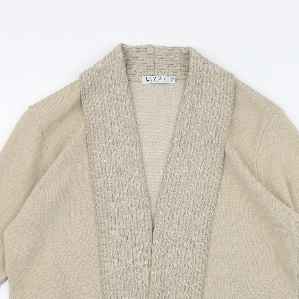 Lizzi Clarke Womens Beige V-Neck  Acrylic Cardigan Jumper Size M
