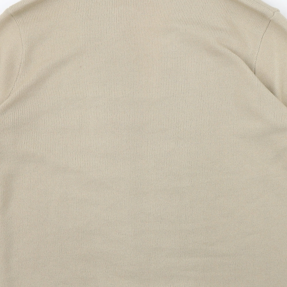 Lizzi Clarke Womens Beige V-Neck  Acrylic Cardigan Jumper Size M