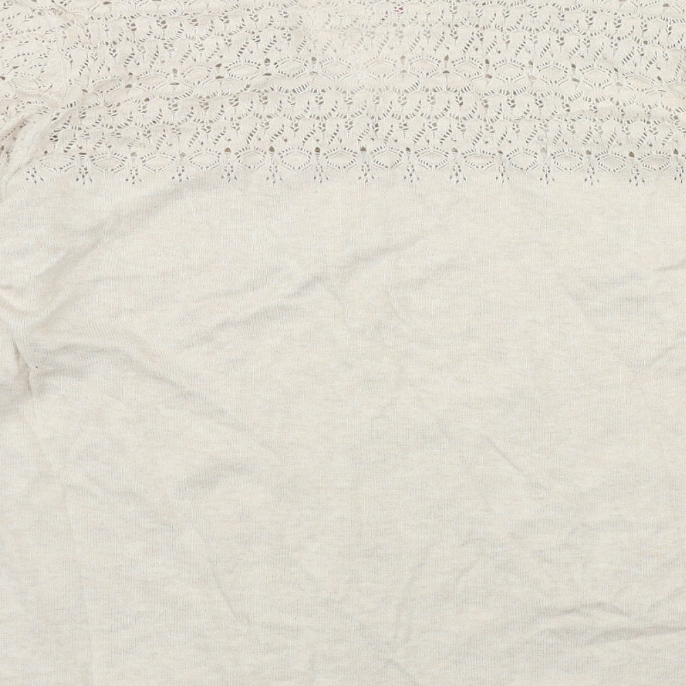 Falmer Heritage Womens Beige V-Neck  Cotton Cardigan Jumper Size 18