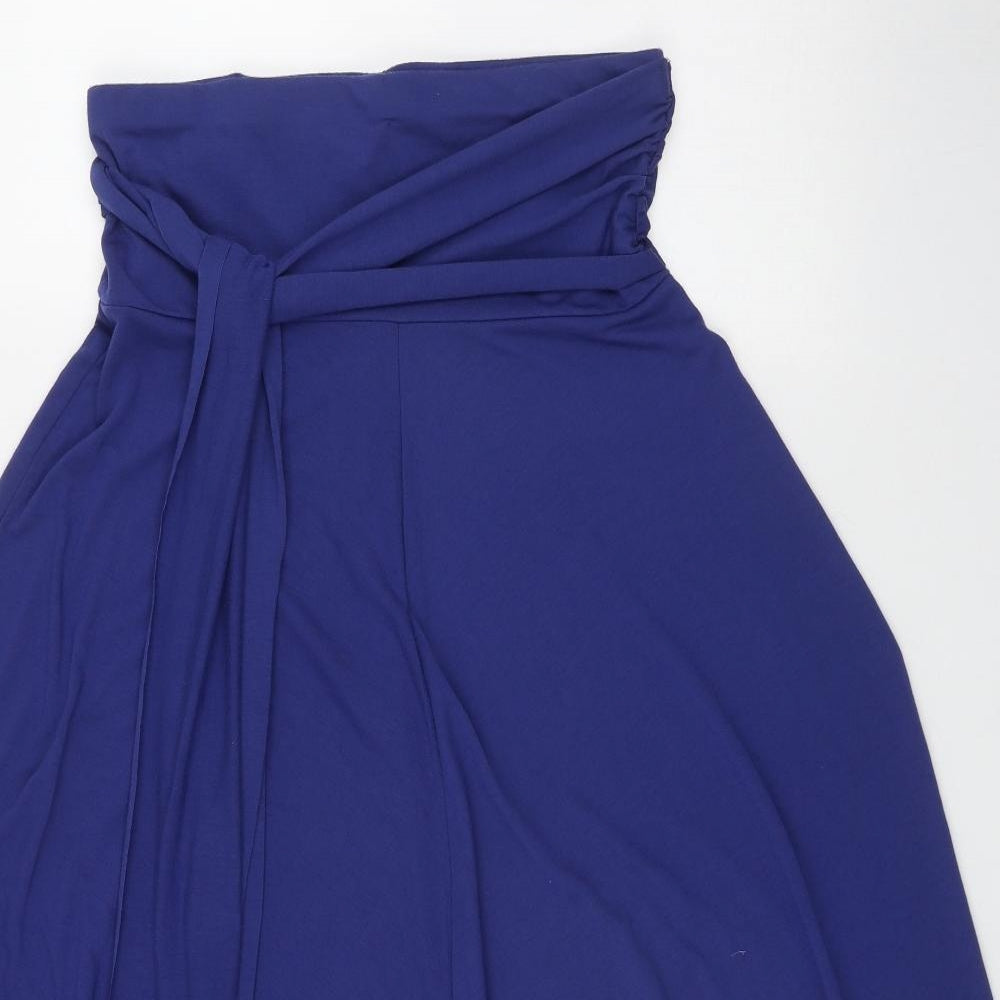 Avon Womens Blue  Polyester Maxi Skirt Size 12   Tie