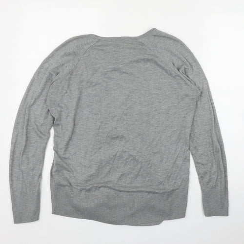 Papaya Womens Grey Round Neck  Acrylic Pullover Jumper Size 12