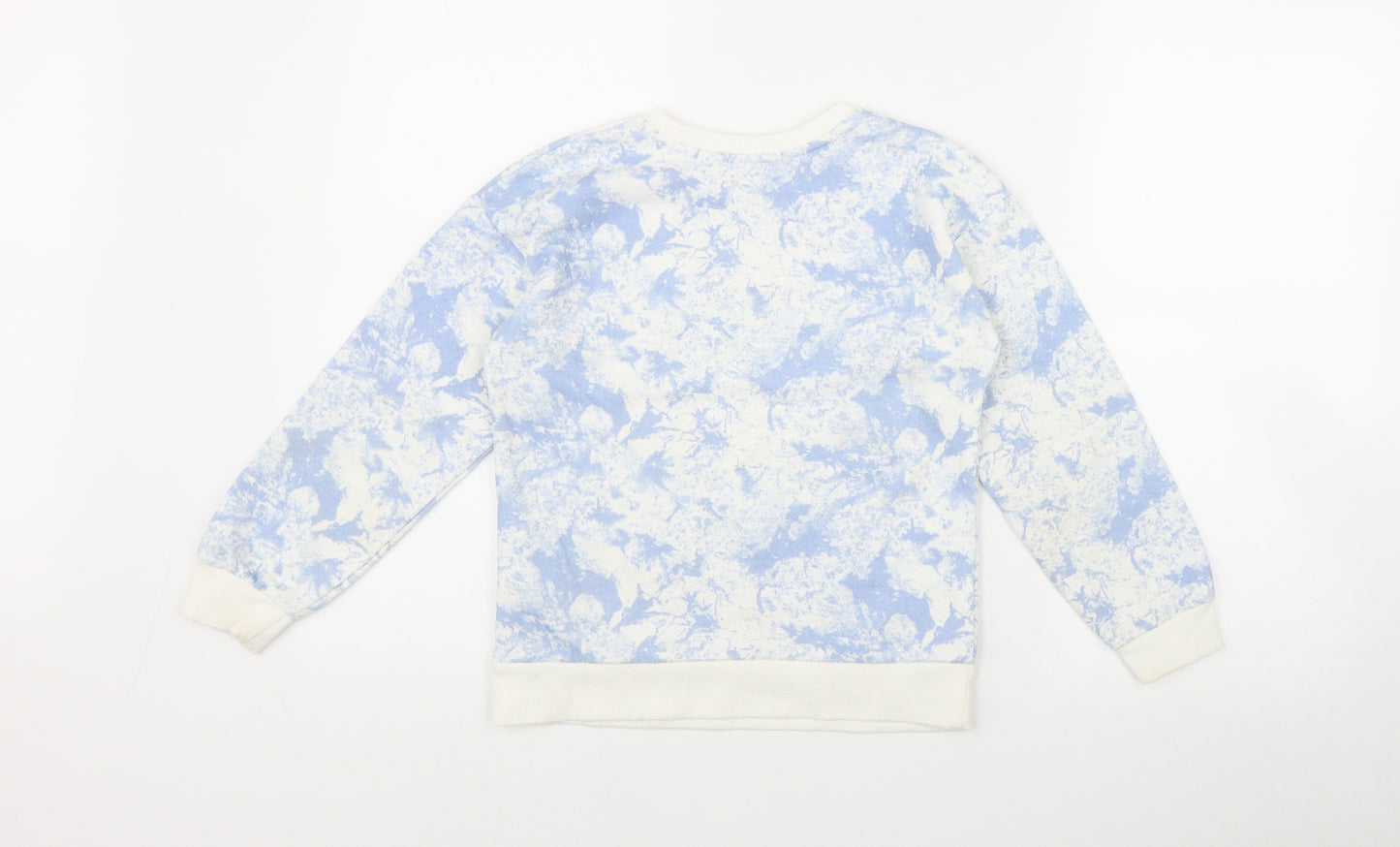 Primark Girls Blue  Cotton Pullover Sweatshirt Size 8-9 Years   - 'Social Butterfly' Tie Dye