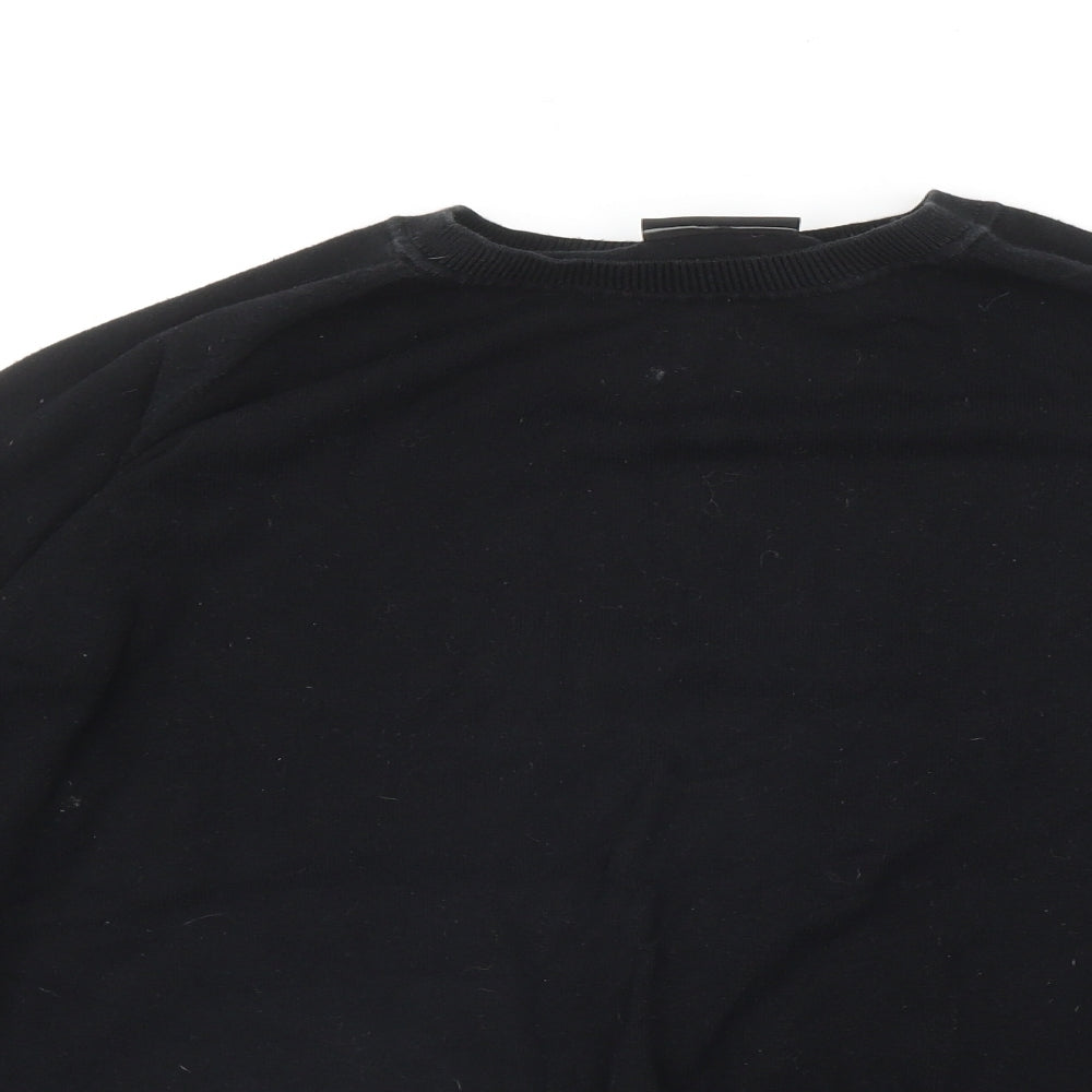 Burton Mens Black Round Neck  Cotton Pullover Jumper Size L