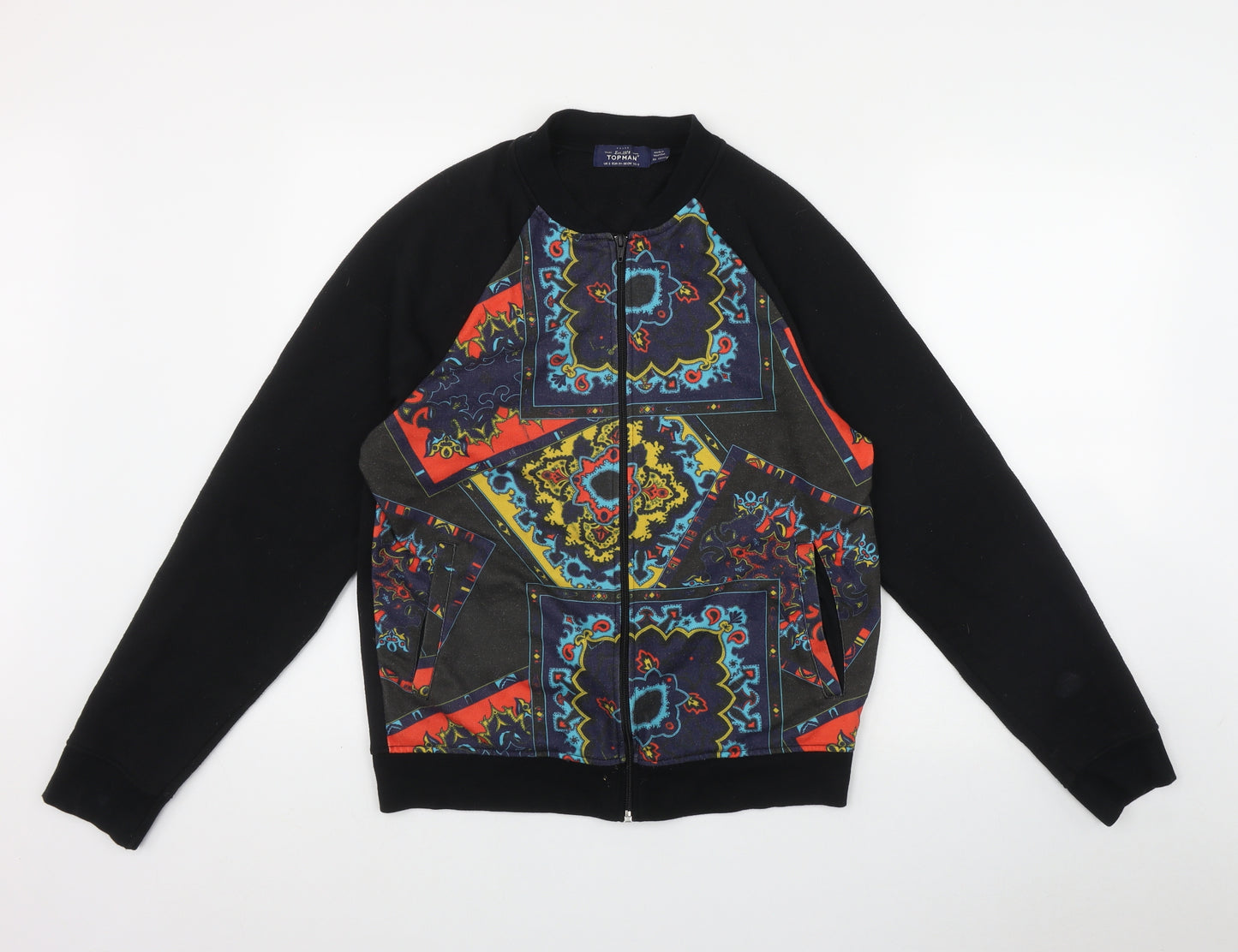 Topman Mens Black   Bomber Jacket Jacket Size S  Zip