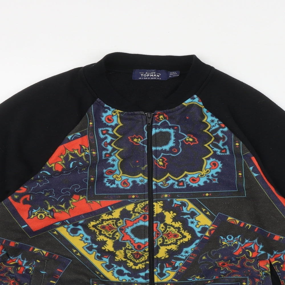 Topman Mens Black   Bomber Jacket Jacket Size S  Zip