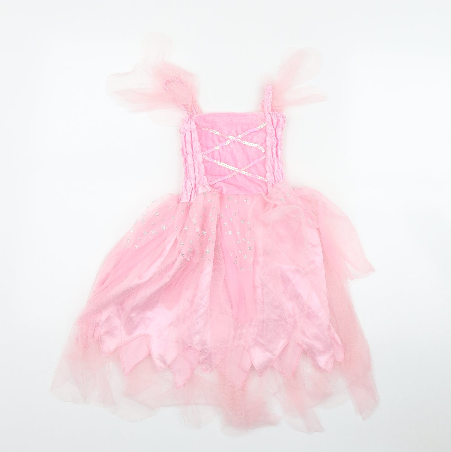 Little Princess Girls Pink  Polyester Fit & Flare  Size 3-4 Years  Square Neck  - Fancy Dress