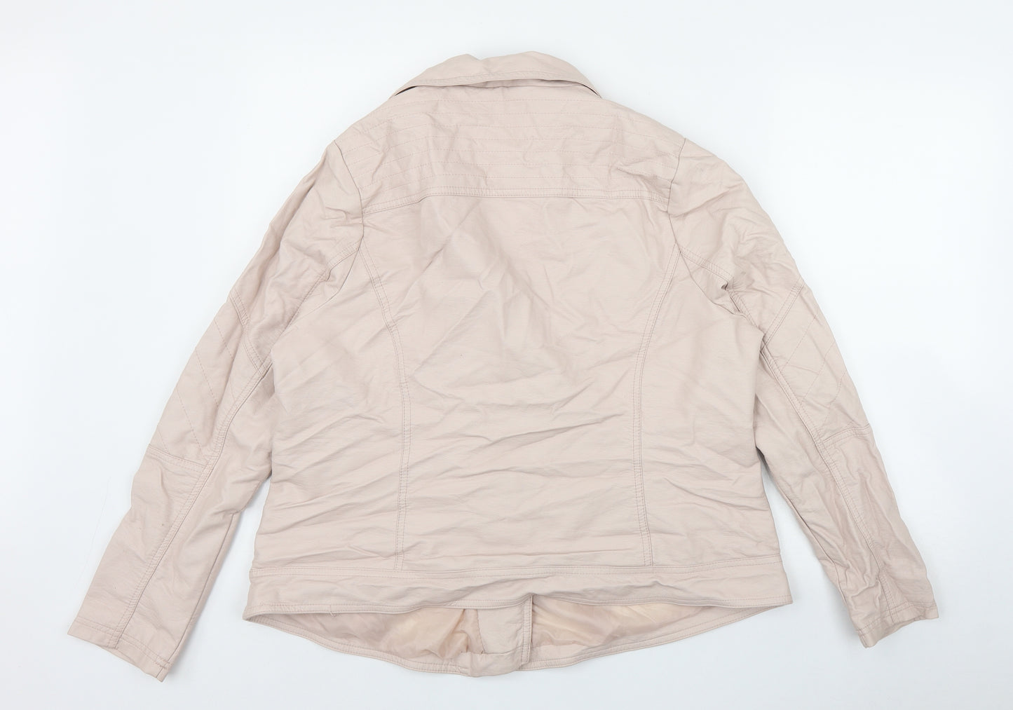 New Look Womens Pink   Biker Jacket Size 18  Zip