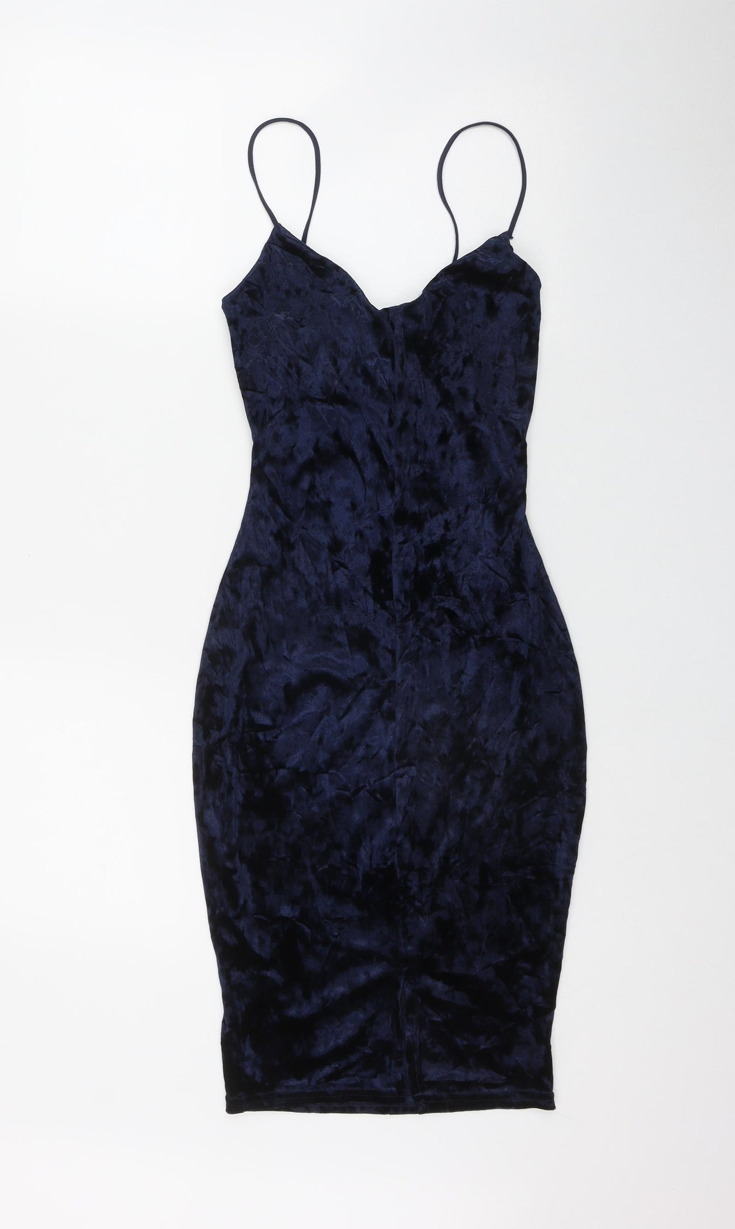Missguided Womens Blue  Polyester Bodycon  Size 8  V-Neck