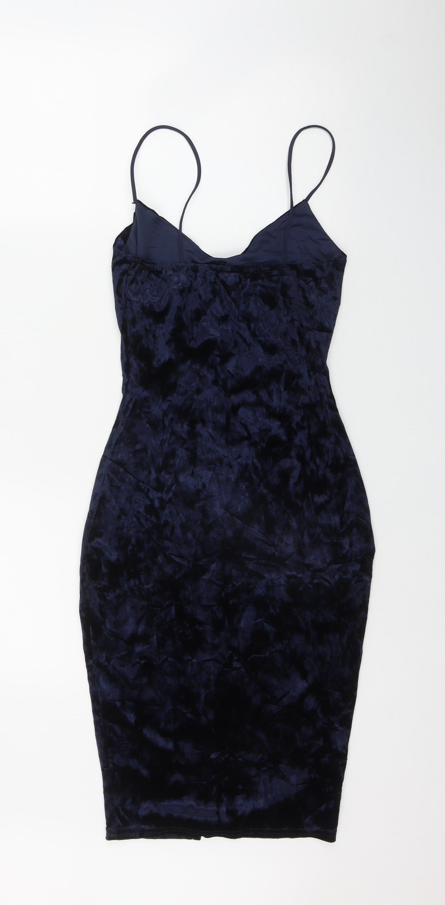 Missguided Womens Blue  Polyester Bodycon  Size 8  V-Neck