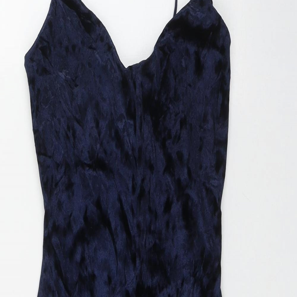 Missguided Womens Blue  Polyester Bodycon  Size 8  V-Neck