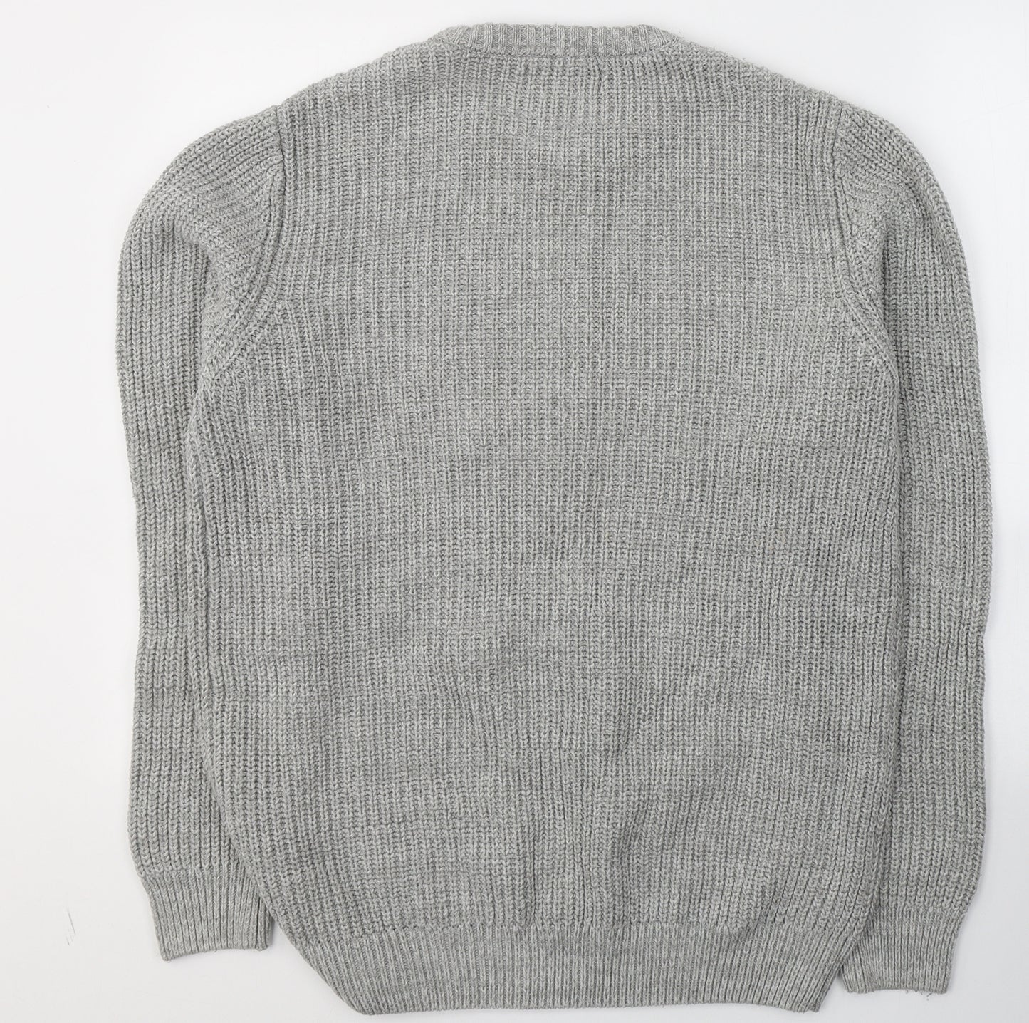 Primark Mens Grey Round Neck  Cotton Pullover Jumper Size L