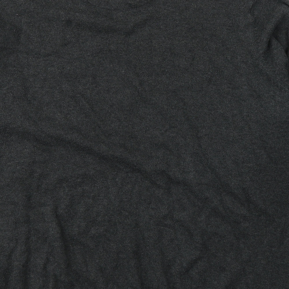 Marks and Spencer Mens Grey V-Neck  Cotton Pullover Jumper Size XL