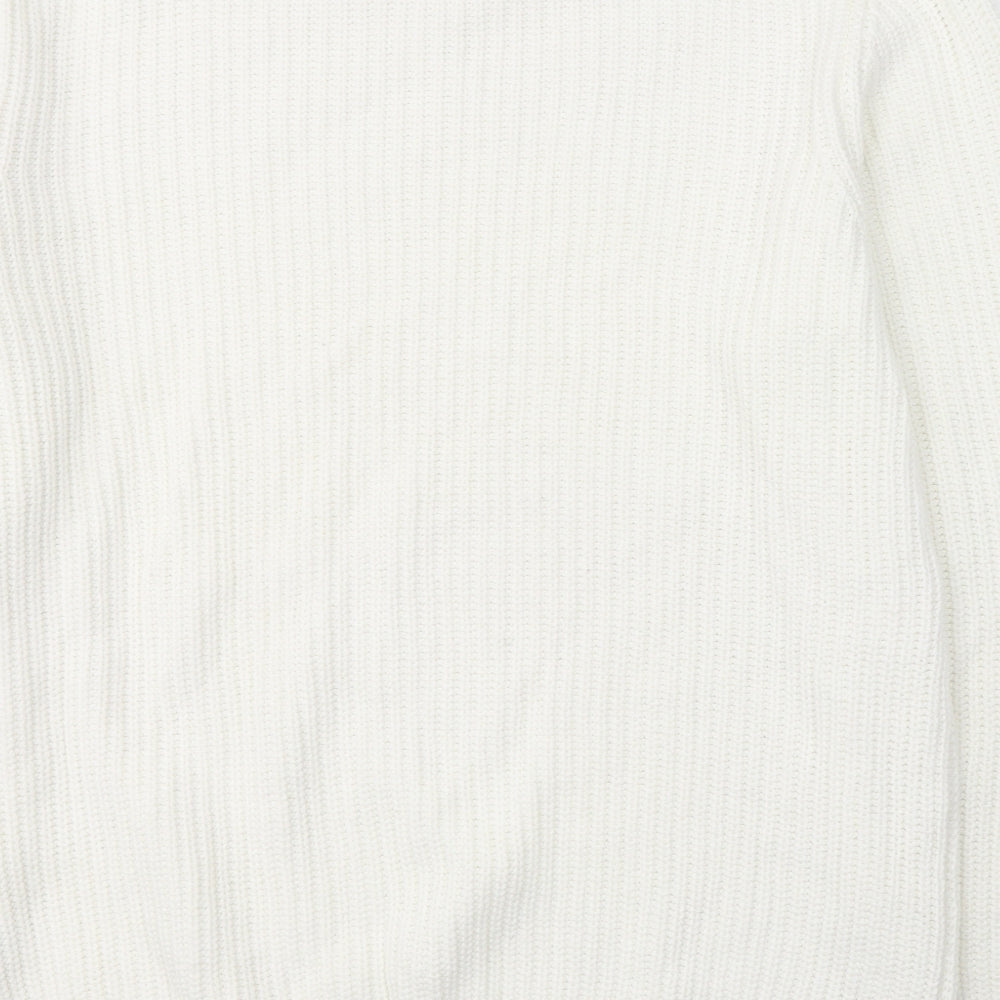 Primark Mens White Round Neck  Cotton Pullover Jumper Size XL