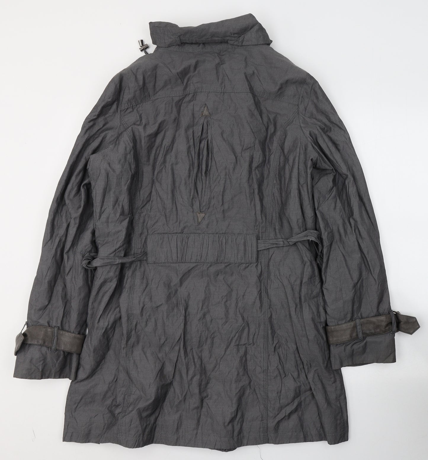 Marks and Spencer Womens Grey   Trench Coat Coat Size 14  Zip