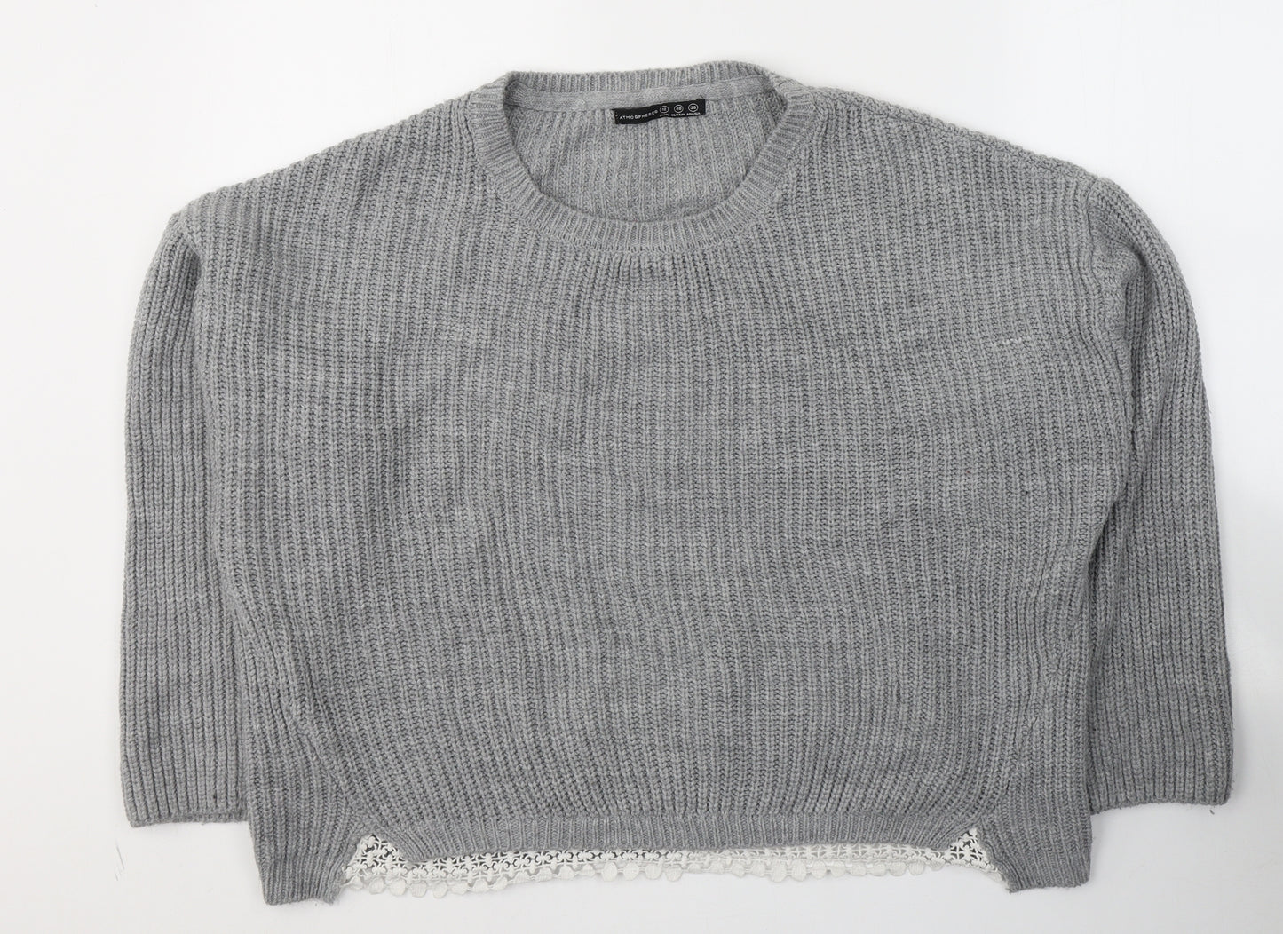 Atmosphere Womens Grey Round Neck  Acrylic Pullover Jumper Size 12