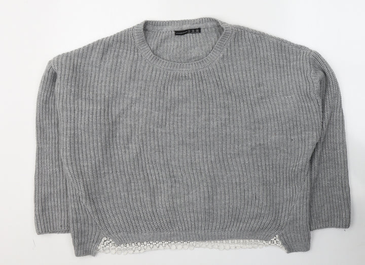 Atmosphere Womens Grey Round Neck  Acrylic Pullover Jumper Size 12