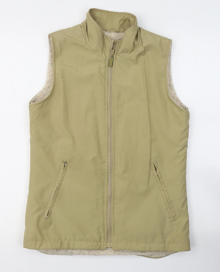 BHS Womens Beige Gilet Jacket Size 8 Zip