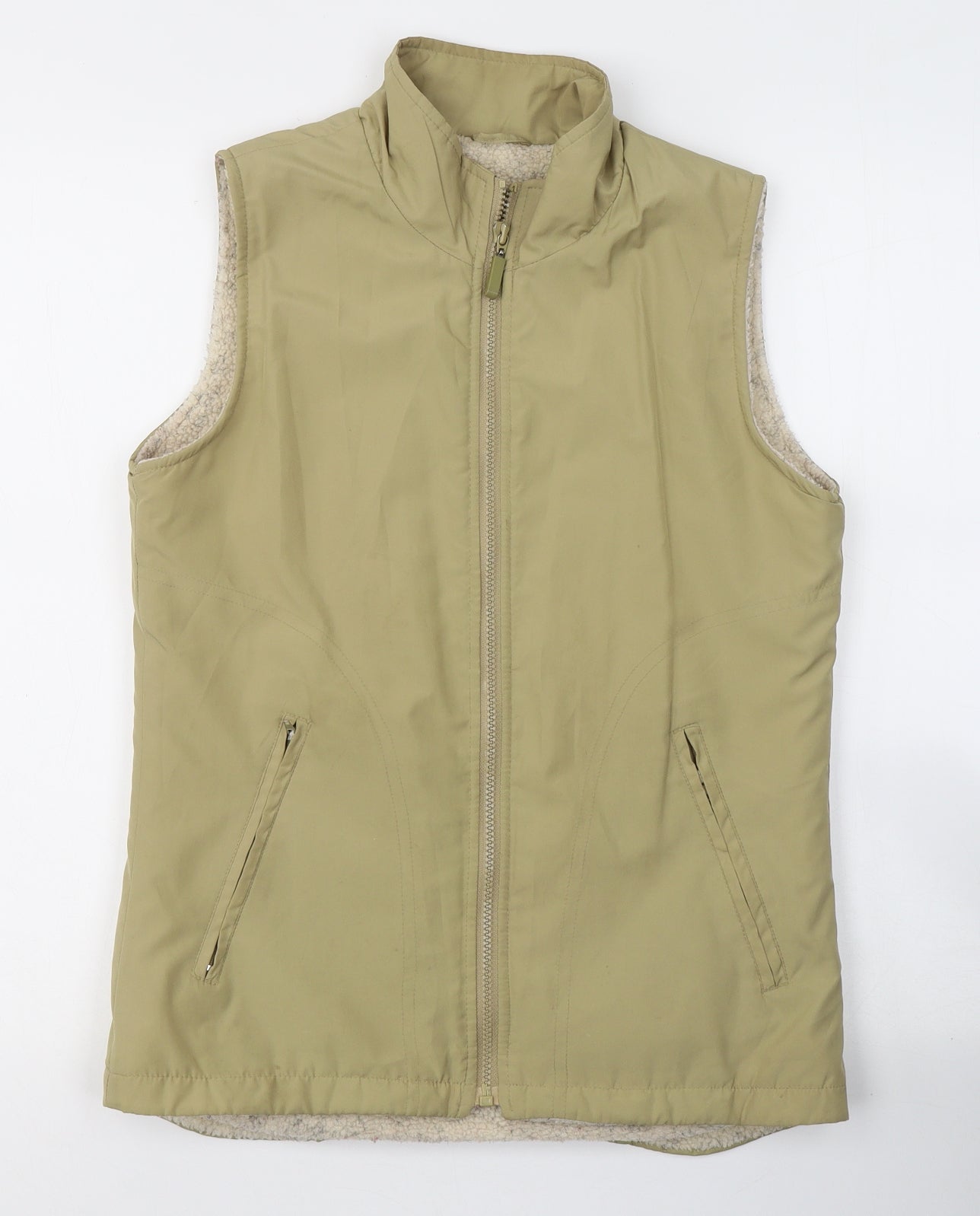 BHS Womens Beige   Gilet Jacket Size 8  Zip