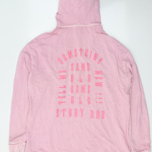 H&M Womens Pink  Cotton Pullover Hoodie Size L  Pullover - Tell me something new