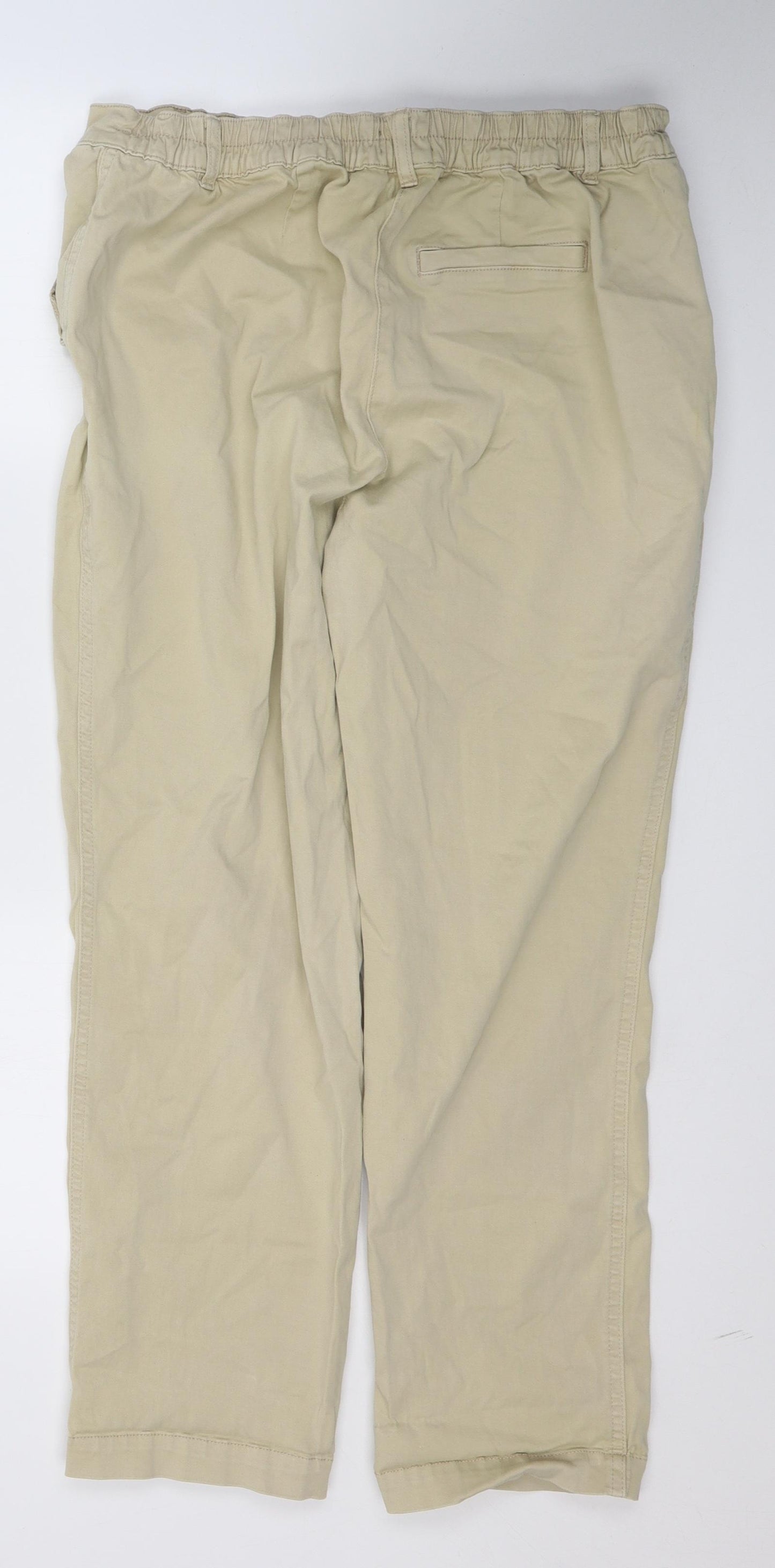 Papaya Womens Beige  Cotton Trousers  Size 16 L27 in Regular Button